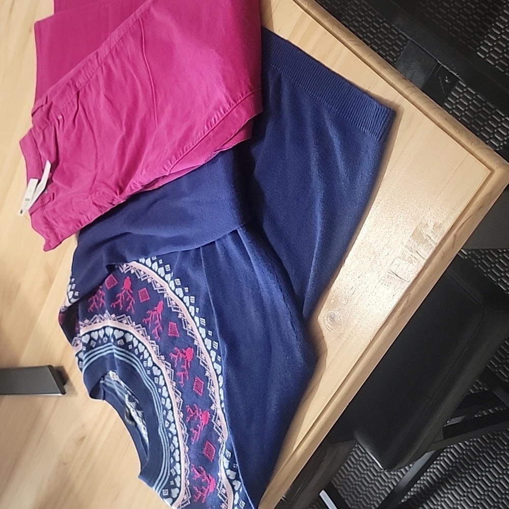 TALBOTS Cozy Pink & Blue Outfit